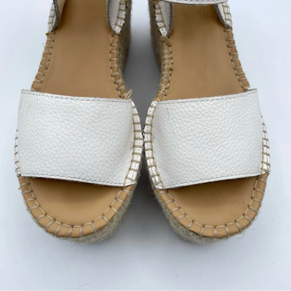 Soludos White Espadrille Wedge Sandals